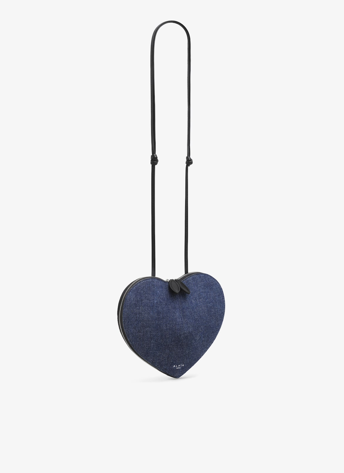 LE CŒUR BAG IN DENIM AND LEATHER ALAÏA DENIM BLUE LE CŒUR BAG IN DENIM AND LEATHER